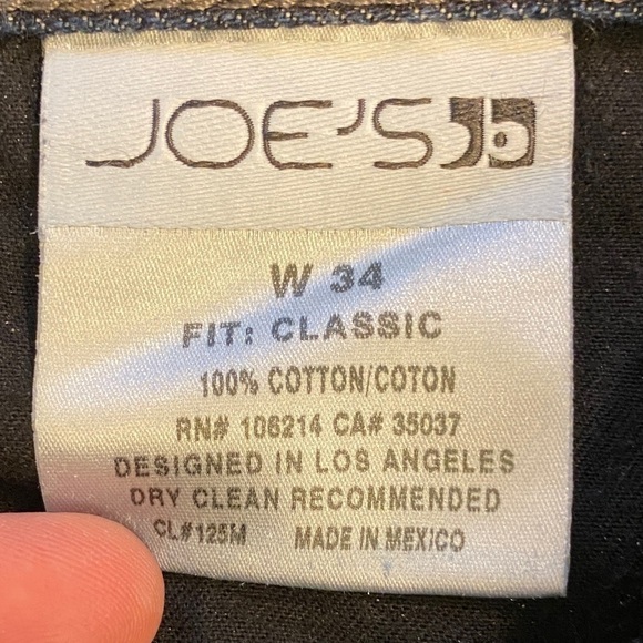 Joe’s Jeans 34x32.5 Classic Fit In Abrhem Blue Wash Mens Distressed 100% Cotton - Picture 8 of 11